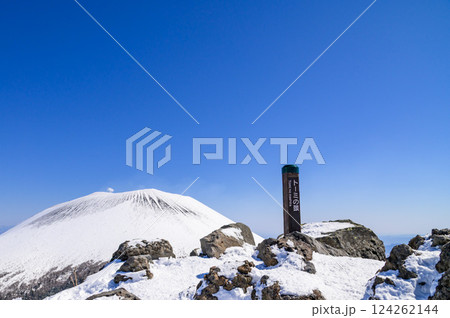 快晴の空と黒斑山（トーミの頭）と浅間山 124262144