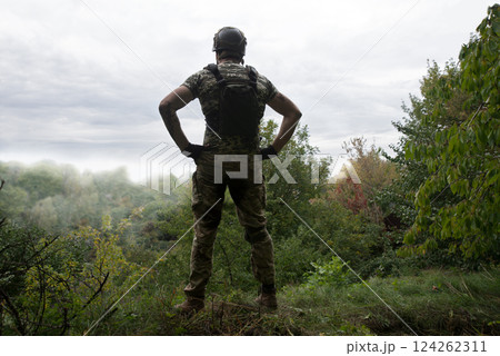 Sad soldier look to the sky Sad soldier look to the sky 124262311