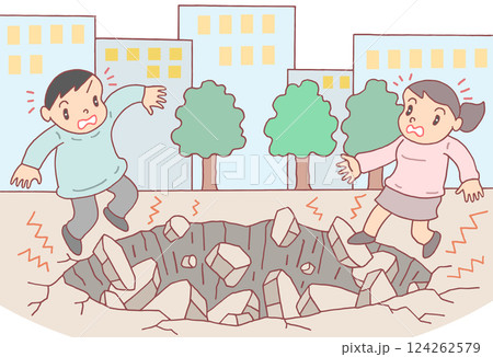 社会問題 - 道路陥没・地中空洞化・道路インフラ・路面瓦解 124262579