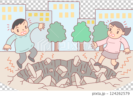 社会問題 - 道路陥没・地中空洞化・道路インフラ・路面瓦解 124262579