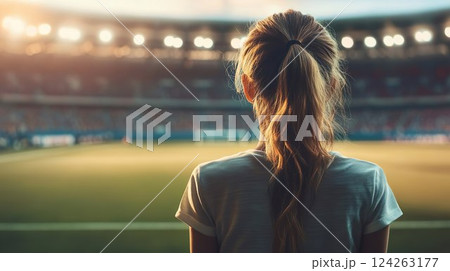 サッカー選手に憧れる欧米人の少女02 124263177