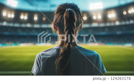 サッカー選手に憧れる欧米人の少女03 124263178