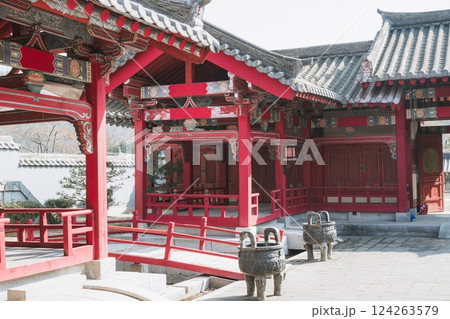Ancient Korean Architectural Scenery on daytime Ancient Korean Architectural Scenery on daytime 124263579