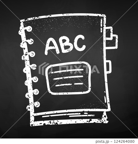 Notebook ABC chalk doodle icon 124264080