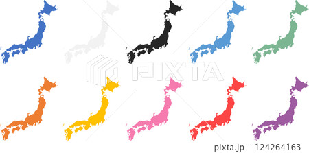日本地図のグラフィック素材イラスト 日本地図のグラフィック素材イラスト 124264163