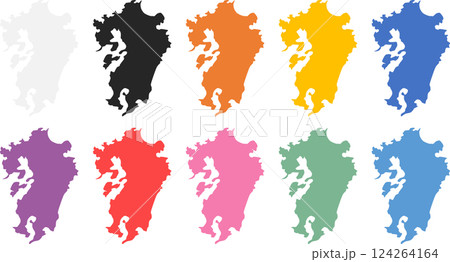 日本地図のグラフィック素材イラスト 124264164