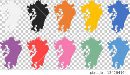 日本地図のグラフィック素材イラスト 124264164