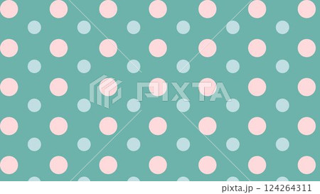 ピンクドットの緑色背景パターン 124264311