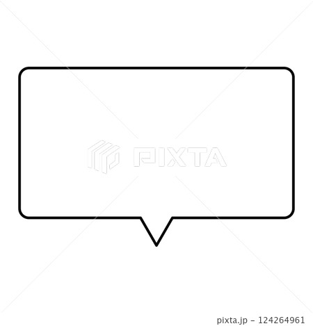 シンプルな吹き出しのイラスト 横長 四角 シンプルな吹き出しのイラスト 横長 四角 124264961