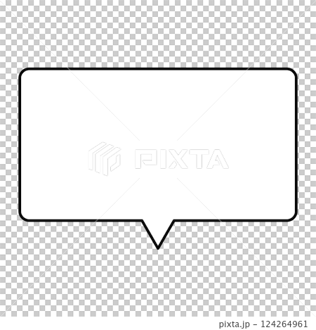 シンプルな吹き出しのイラスト 横長 四角 シンプルな吹き出しのイラスト 横長 四角 124264961