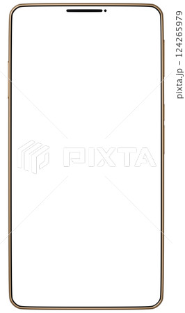 3D素材_スマートフォン_イエロー 124265979