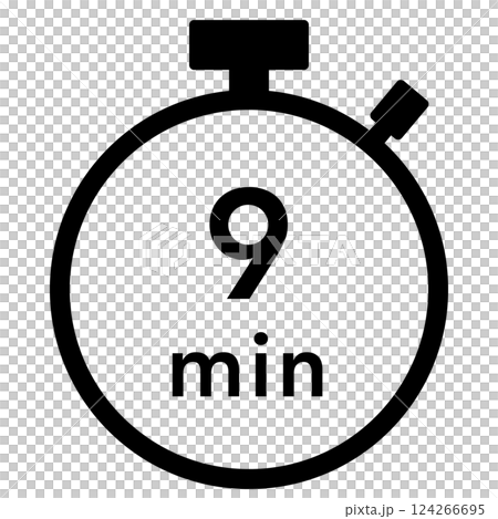 9 minutes stopwatch icon 9 minutes stopwatch icon 124266695