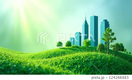 environmentally-conscious urban setting where nature and progress coexist environmentally-conscious urban setting where nature and progress coexist 124266883