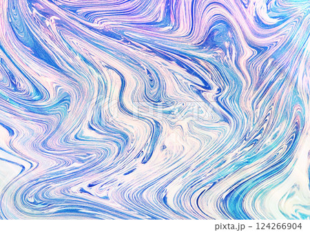 ブルー×パープル系 カラフルなマーブル模様 ブルー×パープル系 カラフルなマーブル模様 124266904