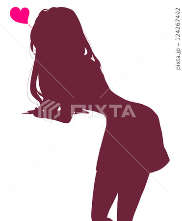 セクシーな女性　恋　シルエット 124267492