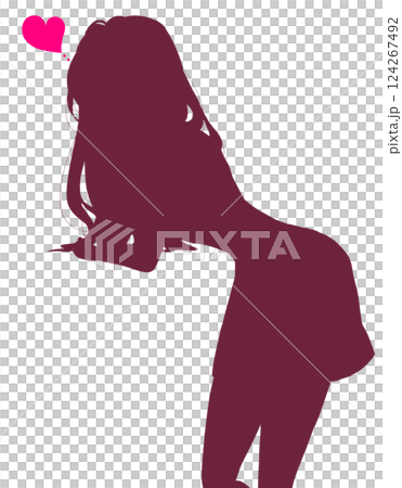 セクシーな女性　恋　シルエット 124267492