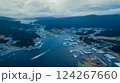 空から見た復興途中の女川町 124267660
