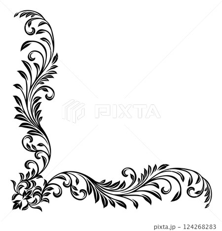 Filigree Crest Corner Motif Floral Pattern Frame Filigree Crest Corner Motif Floral Pattern Frame 124268283