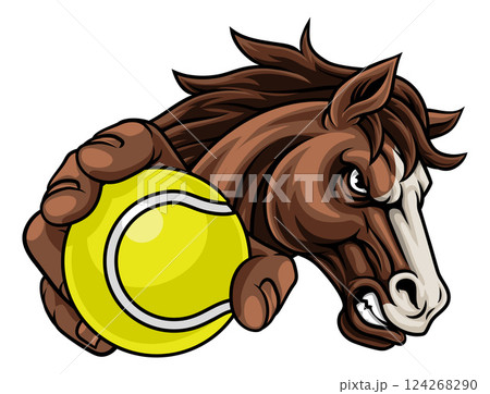 Horse Mustang Stallion Tennis Sports Team Mascot 124268290
