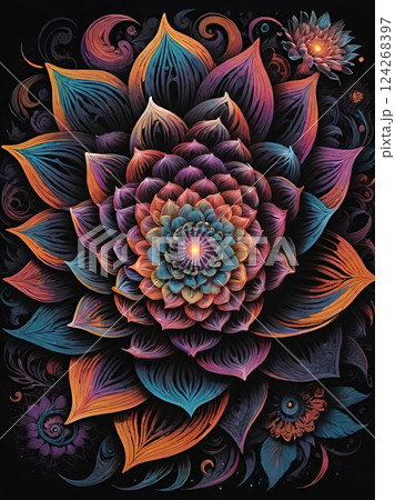 The concept of a stylized flower 124268397