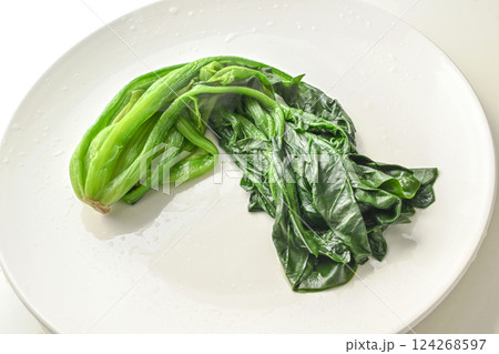 茹で上がったほうれん草 124268597