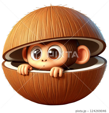 3D monkey cartoon, monkey cartoon, naughty little monkey 3D monkey cartoon, monkey cartoon, naughty little monkey 124269046