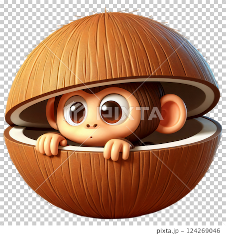 3D monkey cartoon, monkey cartoon, naughty little monkey 3D monkey cartoon, monkey cartoon, naughty little monkey 124269046