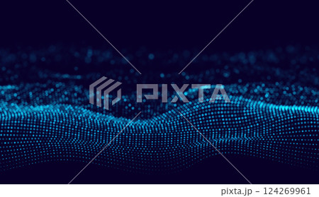 Cyber Big Data Flow Particles Bokeh. Concept of AI Artificial Intelligence Technology Machine Deep Learning. Digital Communication. Science Technology Presentation Vector. 124269961
