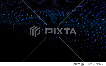 Cyber Big Data Flow Particles Bokeh. Digital Neural Network. Concept of AI Artificial Intelligence Technology Digital Communication. Science Technology Presentation Vector. 124269977