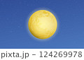 Full yellow moon and bright stars. Starry night sky background. 124269978