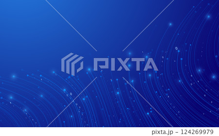 Digital Data Flow Vector Background. Big Data Technology Lines. 5G Wireless Data Transmission. Information Flow in Virtual Reality Cyberspace. Vector Illustration. 124269979