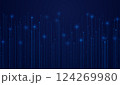 Vector binary code dark blue background. Coding or Hacker concept. Big data and programming hacking, deep decryption and encryption, computer streaming numbers 1,0. 124269980