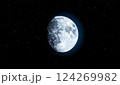 Full moon and bright stars. Starry night sky background. 124269982