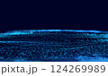Cyber Big Data Flow Particles Bokeh. Concept of AI Artificial Intelligence Technology Machine Deep Learning. Digital Neural Network. 124269989