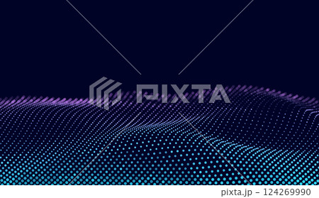 Cyber Big Data Flow Particles Bokeh. Concept of AI Artificial Intelligence Technology Machine Deep Learning. Digital Communication. Digital Neural Network. 124269990