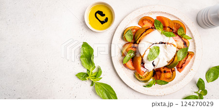 Caprese salad with burrata cheese Caprese salad with burrata cheese 124270029