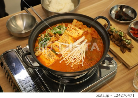 Korean traditional food. Kimchi stew 124270471
