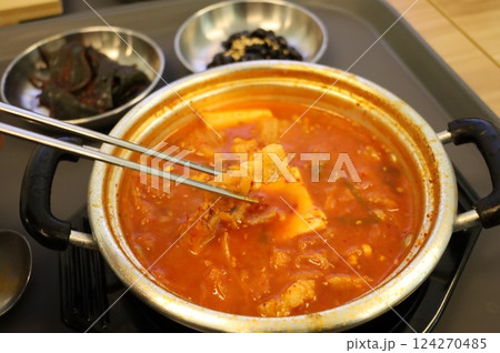 Korean traditional food. Kimchi stew Korean traditional food. Kimchi stew 124270485