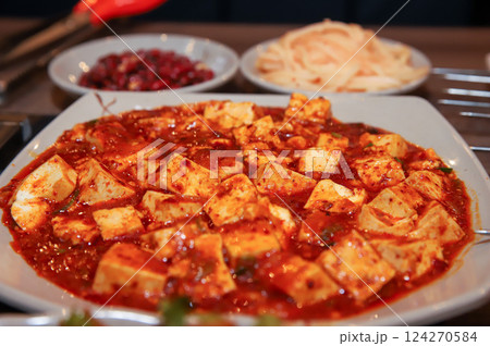 Chinese food. Spicy Bean Curd. mapo tofu Chinese food. Spicy Bean Curd. mapo tofu 124270584