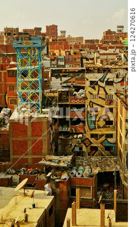 Poverty on streets of Cairo Egypt. Garbage city Poverty on streets of Cairo Egypt. Garbage city 124270616