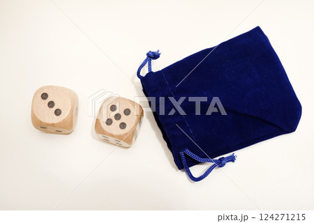 Dice on a white background. Large and small dice. 124271215