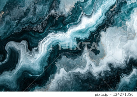 teal and white liquid ink churning together with a realistic texture and great quality 124271356