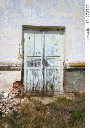 Old Weathered Timeworn Wooden Doors. Old Weathered Timeworn Wooden Doors. 124272390