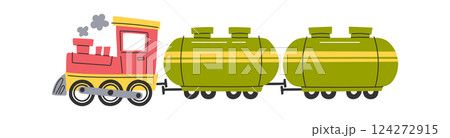 Cargo train delivering tanks wagon Cargo train delivering tanks wagon 124272915