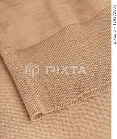 Close-Up of Elastic Hem on beige Wool Turtleneck Close-Up of Elastic Hem on beige Wool Turtleneck 124272931