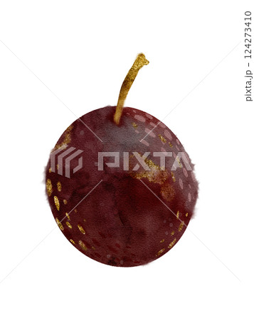 Vibrant and Colorful Red Passionfruit Resting on a Bright White Background Surface 124273410