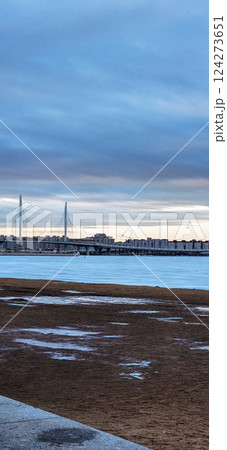 Fantastic winter landscape at dawn. Beautiful natural landscape of ice park Saint Petersburg, Russia. Vertical photo. High quality photo Fantastic winter landscape at dawn. Beautiful natural landscape of ice park Saint Petersburg, Russia. Vertical photo. High quality photo 124273651