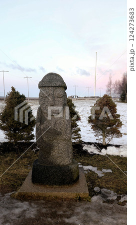 Stone Dol Hareubang on park is 300th anniversary of St. Petersburg. Guards were brought from island of Jeju Island, South Korea and presented to city of St. Petersburg, Russia. Stone Dol Hareubang on park is 300th anniversary of St. Petersburg. Guards were brought from island of Jeju Island, South Korea and presented to city of St. Petersburg, Russia. 124273683