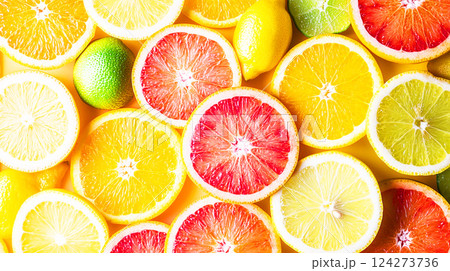 柑橘系フルーツの断面 124273736