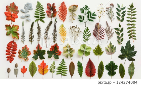 Collection Of Plant Specimens Preserved 124274084